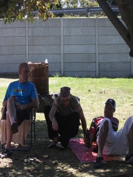 relaxing under the tree